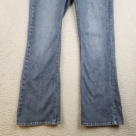 LEE Riders Jeans Women's 8M Curvy Bootcut Flap Pockets Stretch Denim Pants Blue - Picture 4 of 13